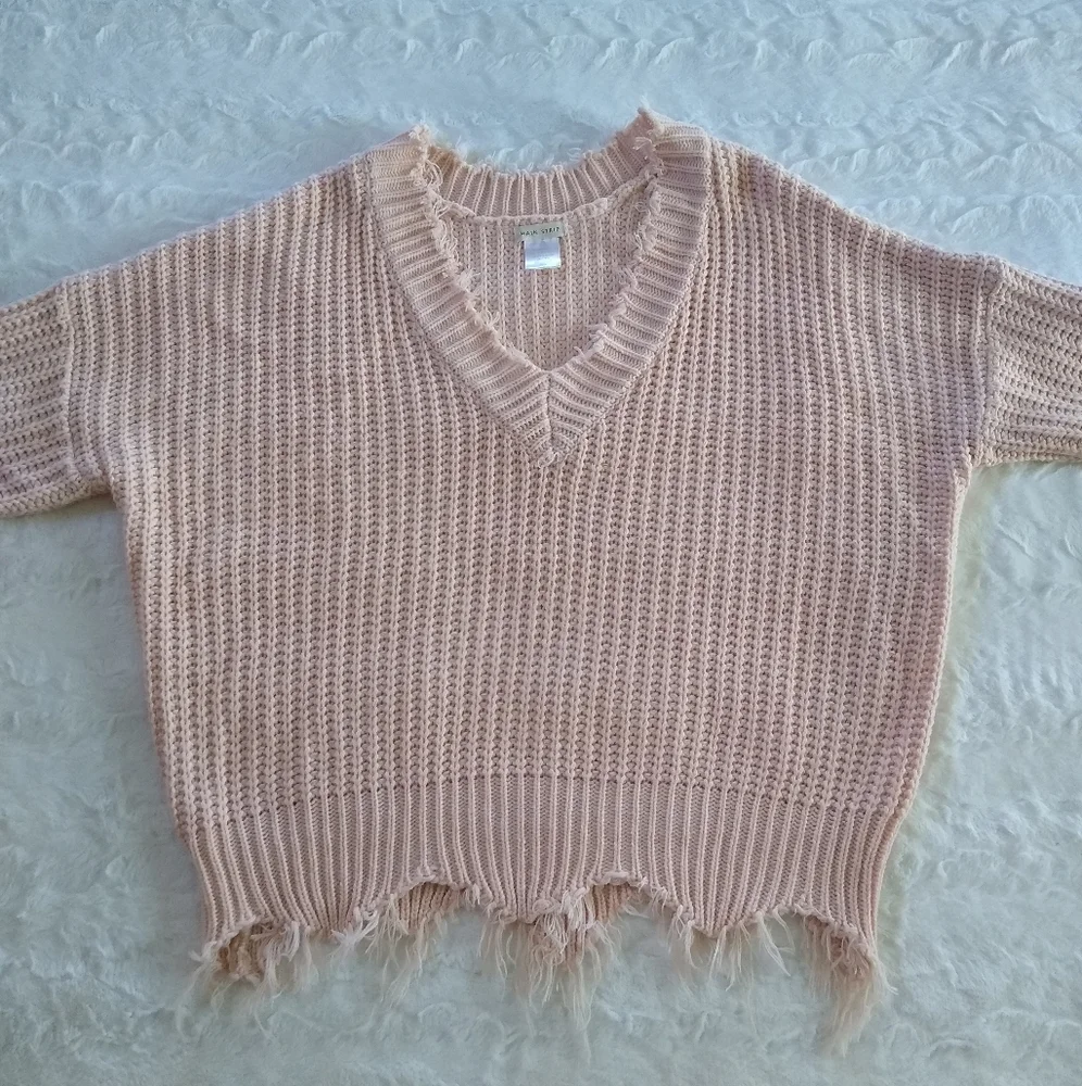 Main Strip Distressed Sweater